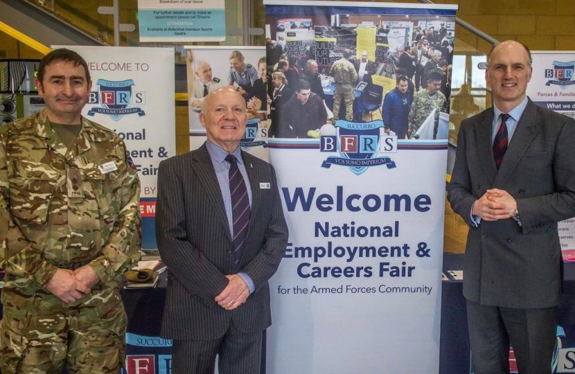 Pictured, Leo with Garrison Commander Lt. Col. Nick Burley at the BFRS Employment & Careers Fair