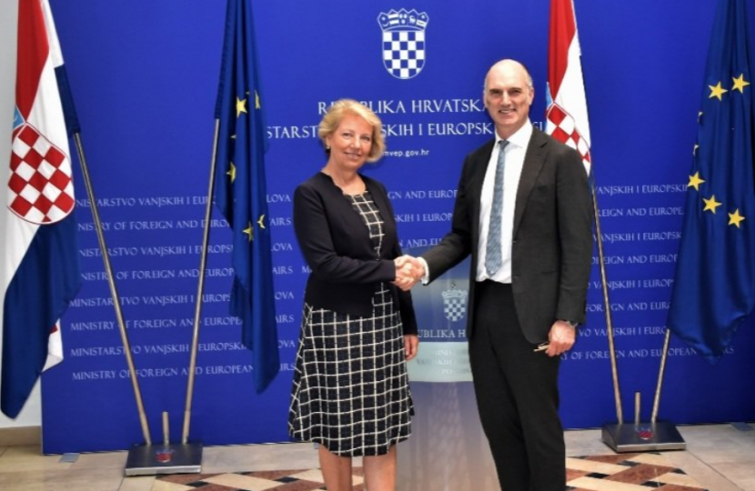 Minister for Europe Leo Docherty MP meeting with Croatian State Secretary for Europe Andreja Metelko-Zgombić