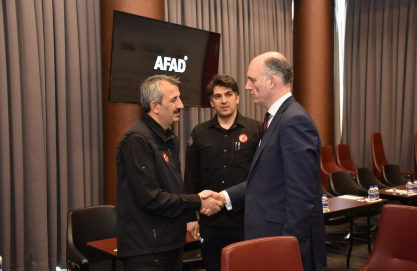 Leo Docherty MP with Yunus Sezer, Head of AFAD