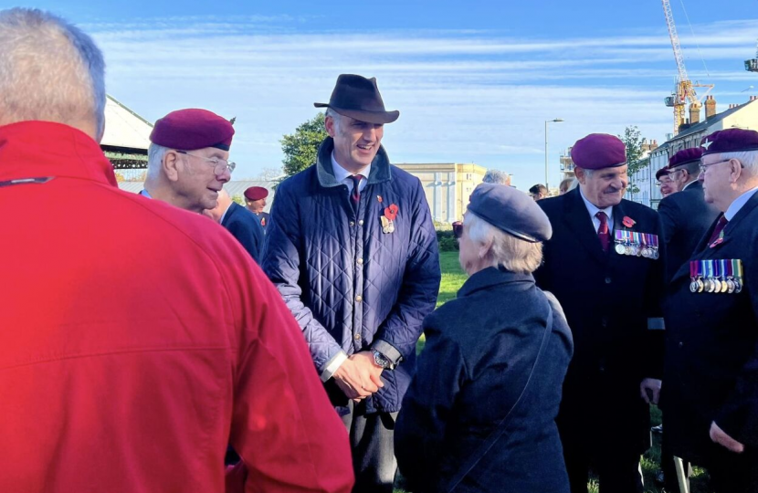 Leo with veterans in Aldershot.