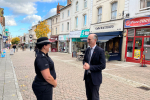 Leo Docherty with H&IOW Police Captain in Union Street