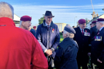Leo with veterans in Aldershot.