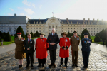 Leo with the Royal Hospital Chelsea pensioners at Les Invalides, Paris.