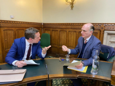 Leo Docherty MP meeting with Migration Minister Tom Pursglove MP
