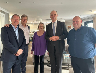 Pictured, Leo with Cllr David Clifford, Leader of Rushmoor Borough Council, Cllr Bill Withers, Hampshire Health and Adult Social Care Select Committee, and the team at Harlow Hall