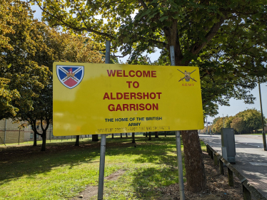 Aldershot Garrison sign