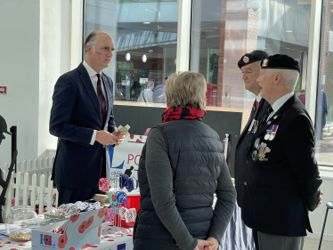Leo with RBL volunteers at the Princes Mead Shopping Centre, Farnborough
