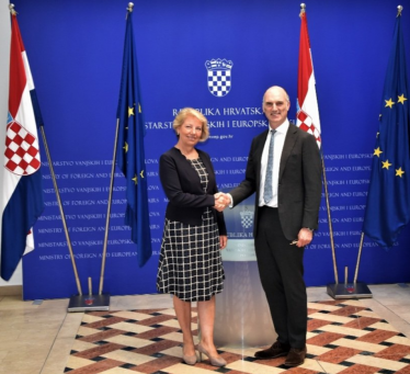 Minister for Europe Leo Docherty MP meeting with Croatian State Secretary for Europe Andreja Metelko-Zgombić